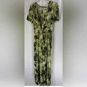 Anthropologie The Sumerset Green Tie-Dye Jumpsuit Size S